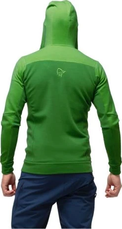 Norrøna Falketind Warmwool2 Stretch Zip Hood - Men's|-|Falketind Warmwool2 Stretch à Capuchon - Homme -Norrøna Shop NOR 1820 20 7E 7EBack 20Treetop 20 20Foliage