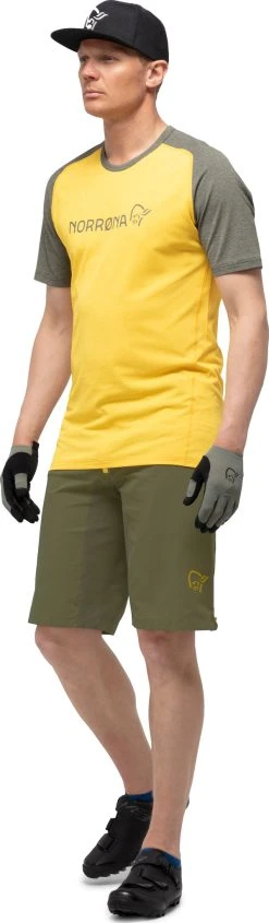 Norrøna Fjora Flex1 Lightweight Shorts - Men's|-|Short Léger Fjora Flex1 - Homme -Norrøna Shop NOR 2223 18 7E 7EDetail2 20Olive 20Night 20 20Lemon 20Chrome
